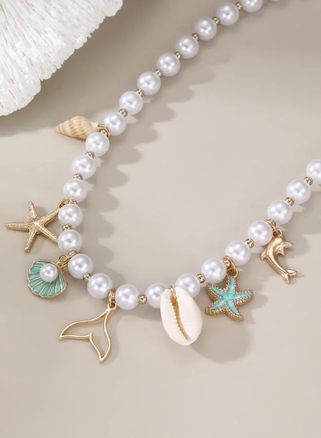 تايك تو عقد خرز لؤلؤ بدلايات بحرية